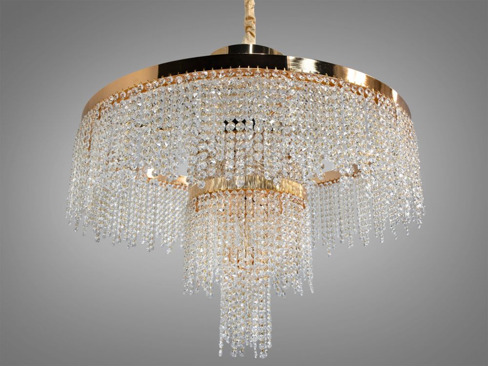 Люстра кришталева Diasha 376 золотиста LED 165Вт 376-800GD