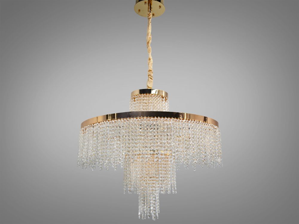 Люстра кришталева Diasha 376 золотиста LED 165Вт 376-800GD