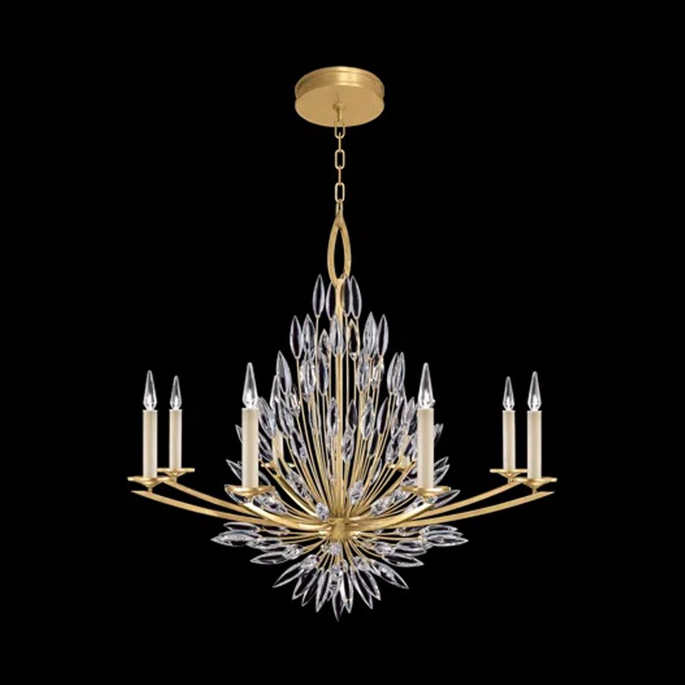 Кришталева золота люстра Lily Buds на 6 ріжків-підсвічників MD 8058-6 Gold