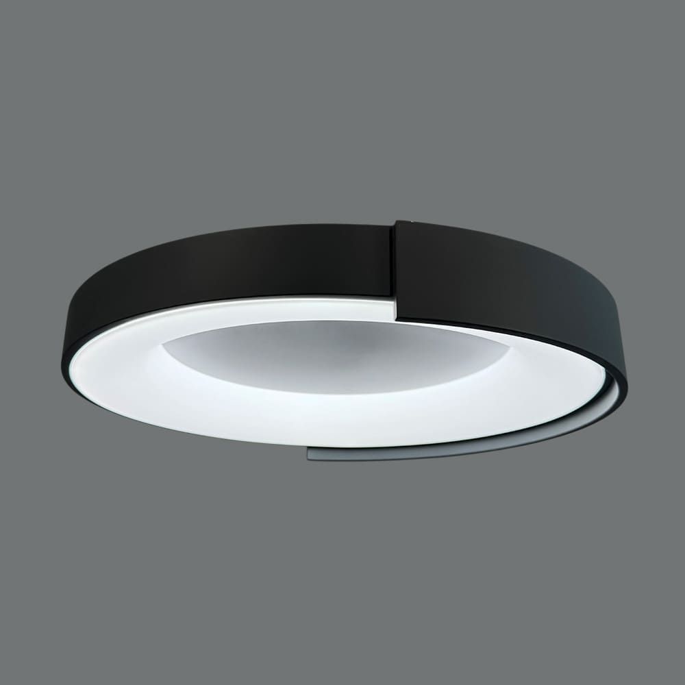 Стельовий LED-світильник у чорному корпусі на три режими Ø62х12 см 1906C-620 BK