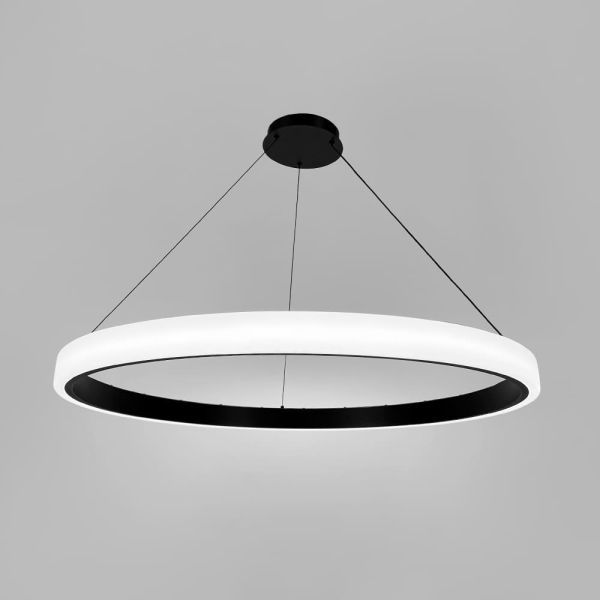 LED люстра підвісна в кільцевому чорному корпусі  90 см