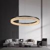Чорна кільцева люстра з епоксидною смолою  80 см