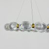 Led люстра з прозорими рельєфними кульками у латунному кільцевому корпусі Ø 58 см MJ343-580 AB+CL