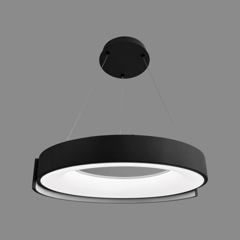 Підвісна LED-люстра у чорному корпусі на три режими Ø50 см 1906P-500 BK