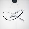 Підвісна світлодіодна люстра TRIO COURSE у чорному каркасі в діаметрі 60 см