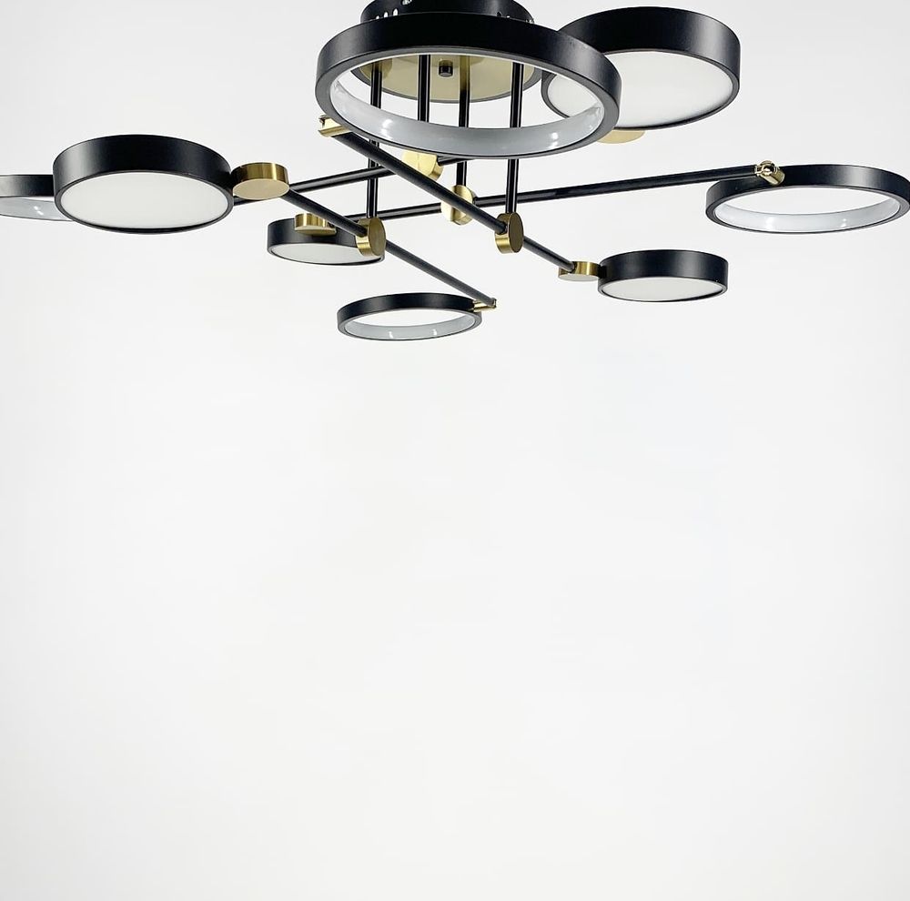 Стельова дизайнерська LED люстра чорна  AOC 21/8