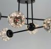 Стельова LED люстра на 6 плафонів із вбудованими світлодіодами в чорному корпусі K 26/6 BK