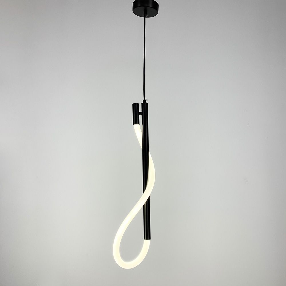 Чорний підвіс з гнучкою LED стрічкою у корпусі 60 см