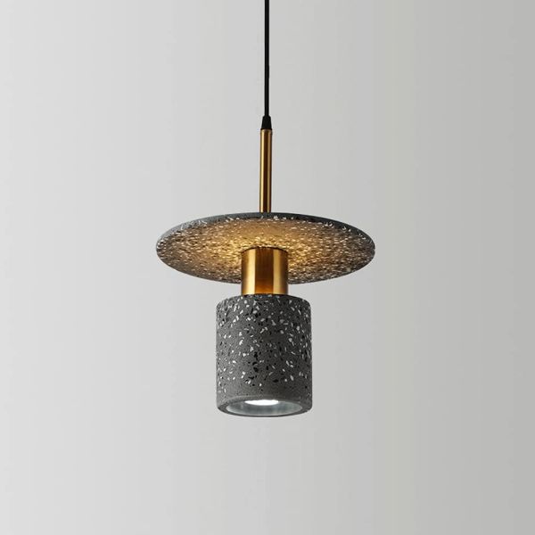 Підвісний сірий бетонний світильник TERRAZZO CYLINDER 30 см