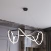 Дизайнерська чорна люстра у вигляді кільця з гнучкою LED стрічкою 60 см