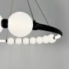 Чорна люстра Nordic Pearl з плафонами-перлинками  80 см