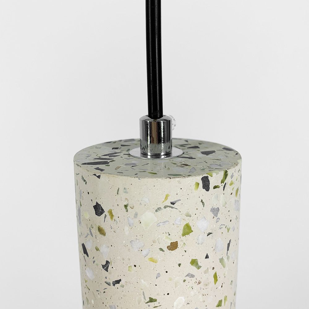 Підвісний білий бетонний світильник TERRAZZO CYLINDER LONG