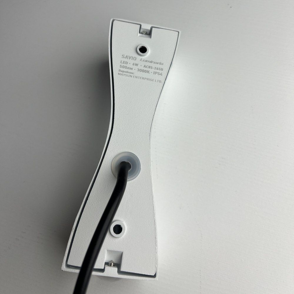 Світильник світлодіодний настінний, бра SAVIO 6W 3000K WHITE IP54