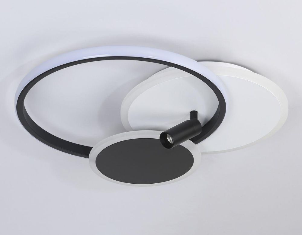 Смарт світильник світлодіодний ECLIPSE 75W 3R білий+чорний круги