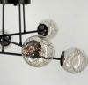 Стельова LED люстра на 6 плафонів із вбудованими світлодіодами в чорному корпусі K 26/6 BK