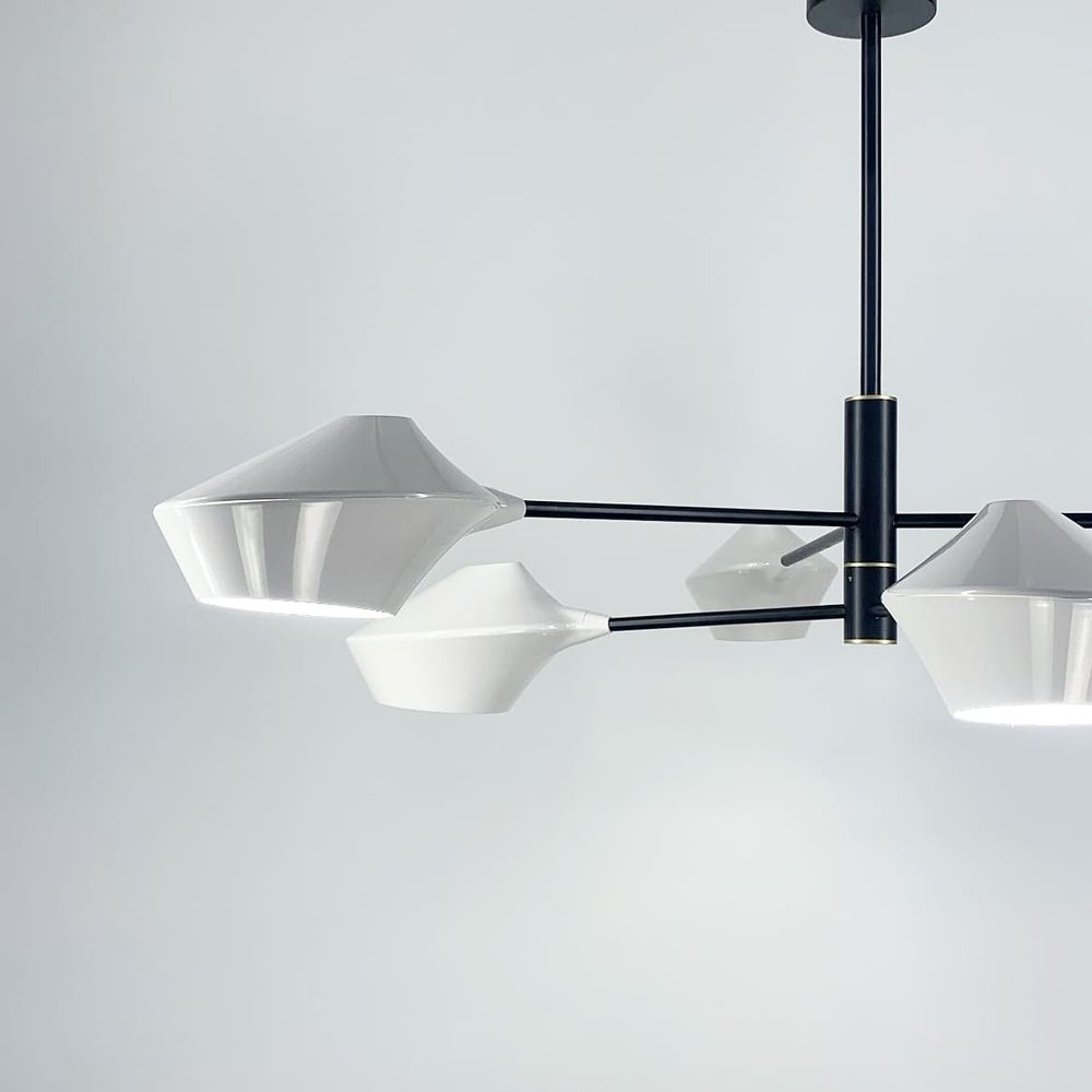 Оригінальна стельова люстра Lumina Deco у чорному каркасі