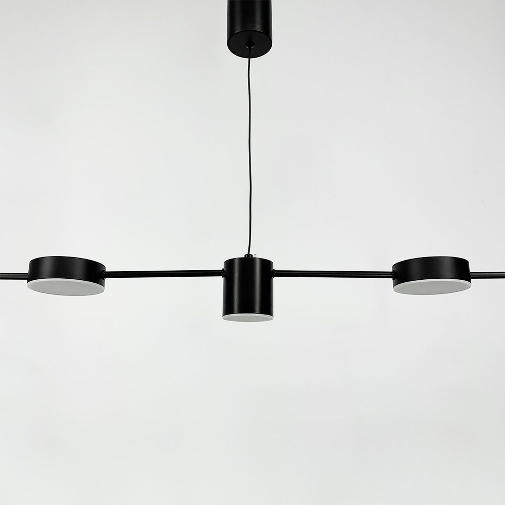 Чорна лінійна LED люстра LUMINA LUX MJ 117/5 BK чорна