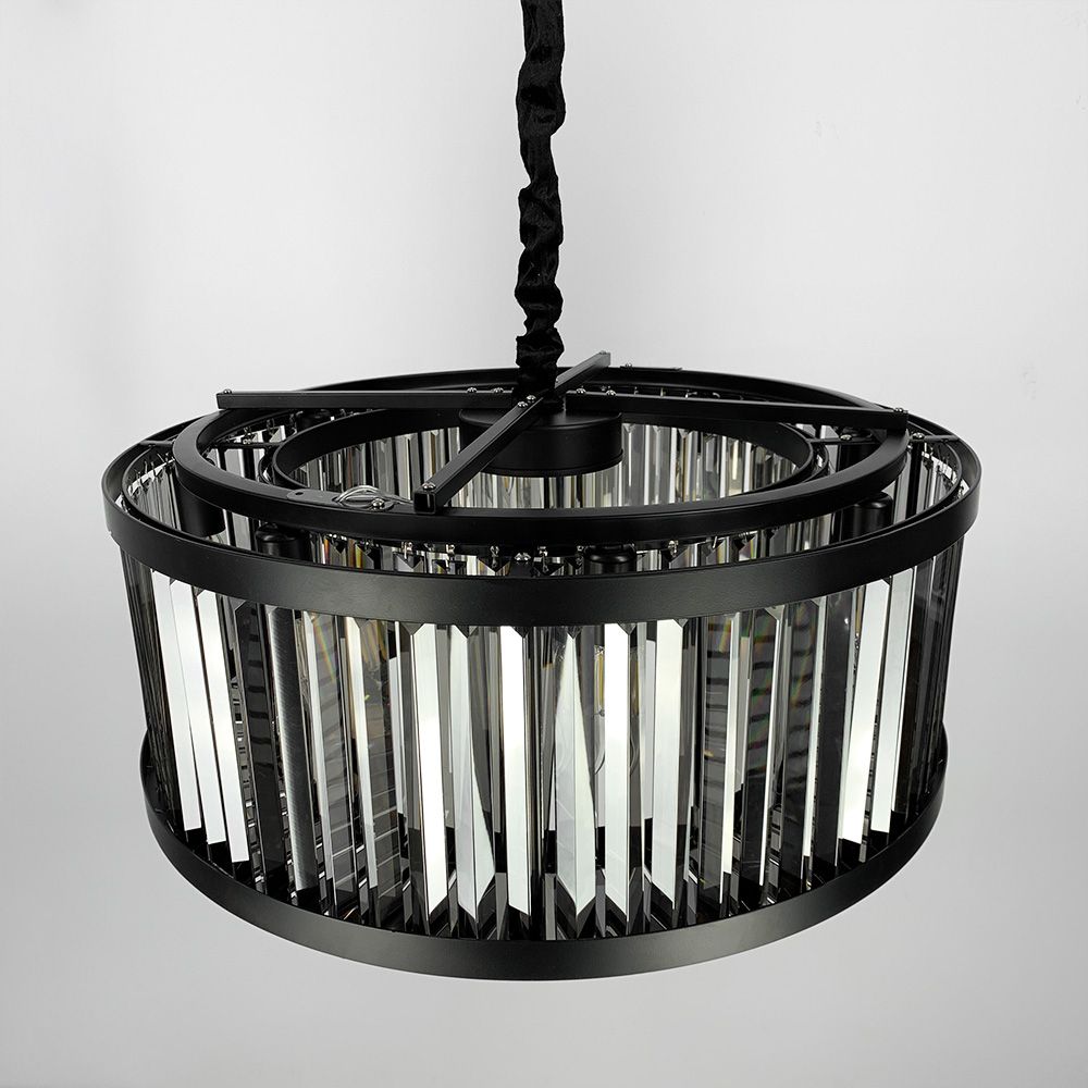 Люстра кришталева BLACK KAGE з графітовими пластинами MJ 160 BK 60 см