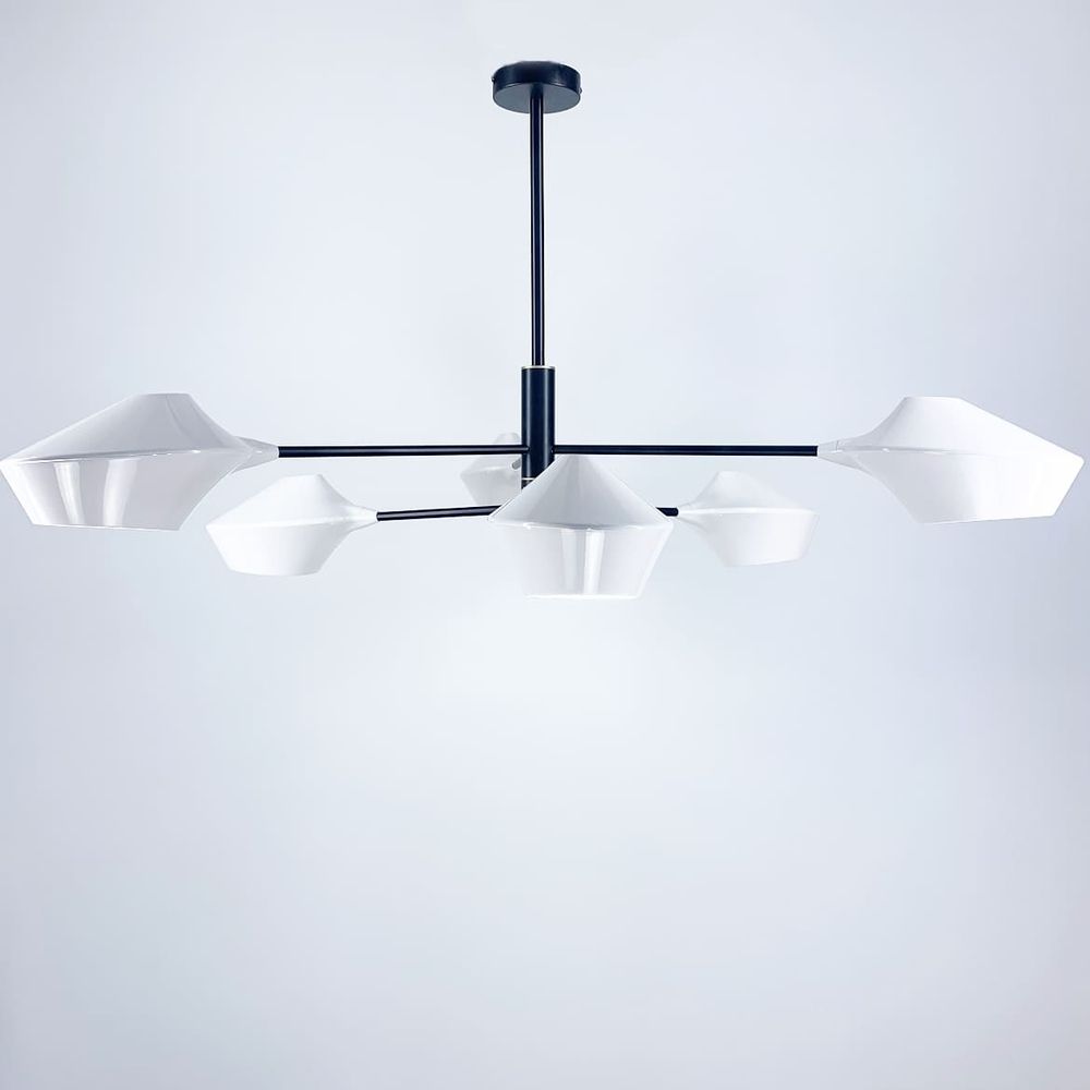Оригінальна стельова люстра Lumina Deco у чорному каркасі
