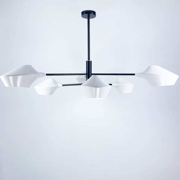 Оригінальна стельова люстра Lumina Deco у чорному каркасі