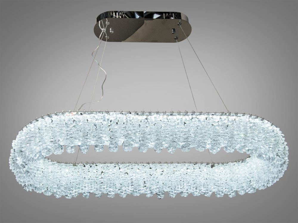 Підвісна люстра 505-L800x350CH хром кришталь 40Вт LED