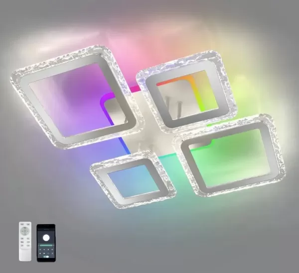 Люстра світлодіодна з пультом та додатком для телефону OVAL ICE RGB 75W