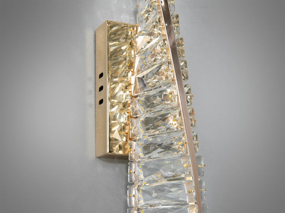 Унікальний настінний кришталевий LED світильник, 15W, золото 531/1B-500G