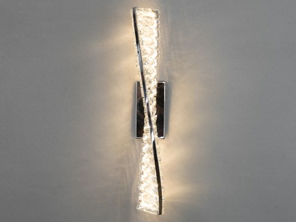 Унікальний настінний кришталевий LED світильник, 15W, хром