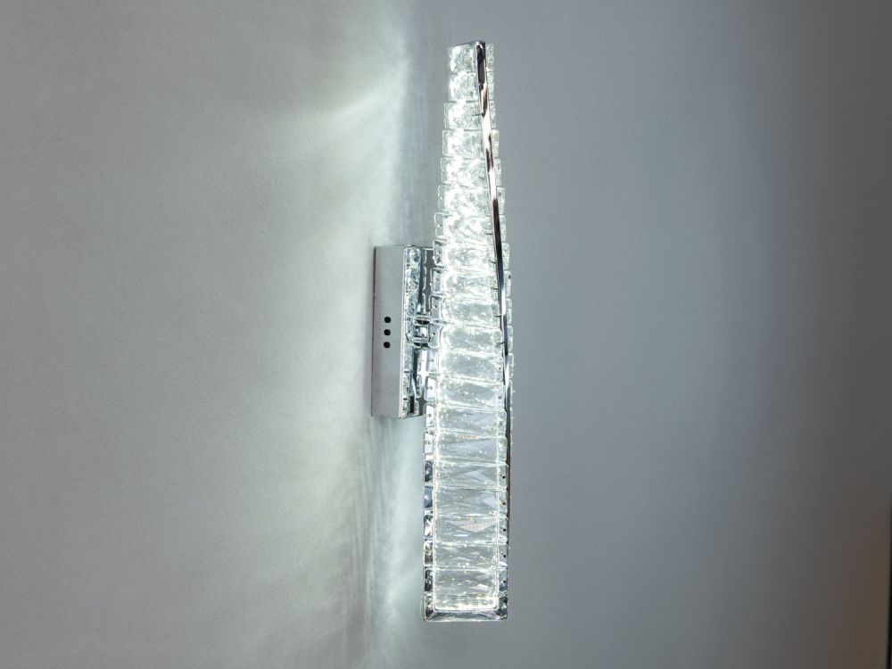 Унікальний настінний кришталевий LED світильник, 15W, хром