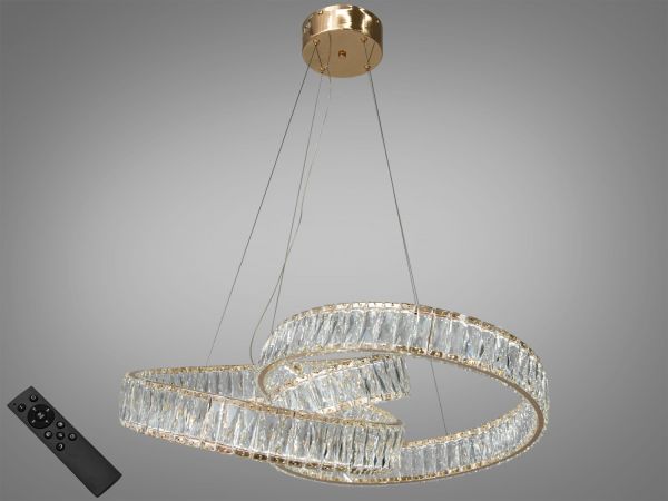 Світлодіодна кришталева люстра 531/600G золота з пультом