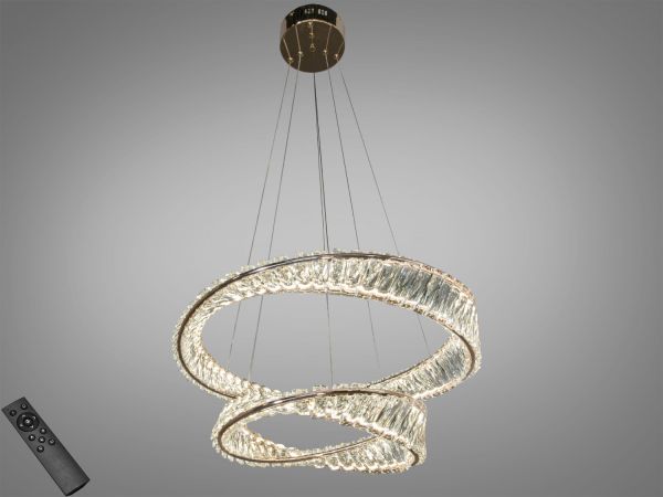 Світлодіодна кришталева люстра 548/600+400G золото