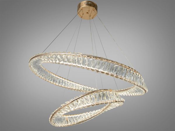 Світлодіодна кришталева люстра 548/800+500G золото