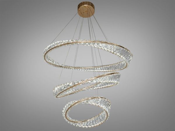 Світлодіодна кришталева люстра 548/800+600+400G золото