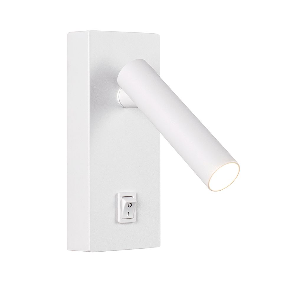LED настінний світильник BITRIX-H 3W 4200K IP20 білий з вимикачем на корпусі