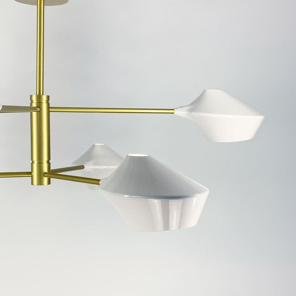 Оригінальна стельова люстра Lumina Deco у золотому каркасі