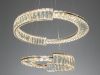 Підвісна кришталева золота LED люстра Ø 58 см 561/600+400G на 2 кільця