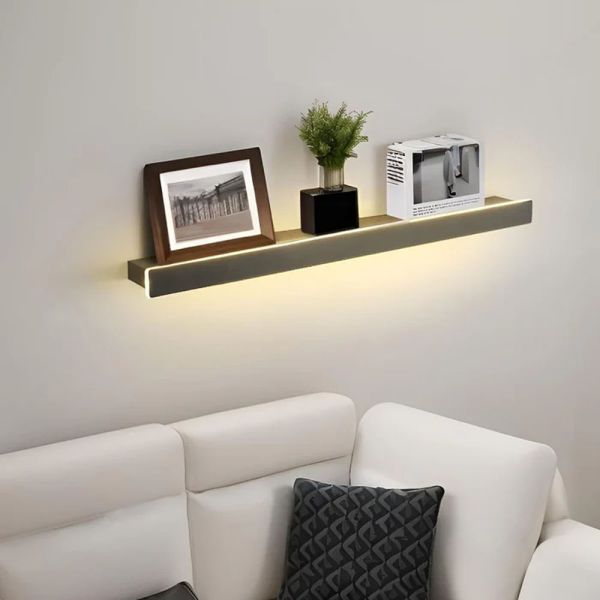Настінний LED світильник із функцією полички 80 см WВ 029/800 BK