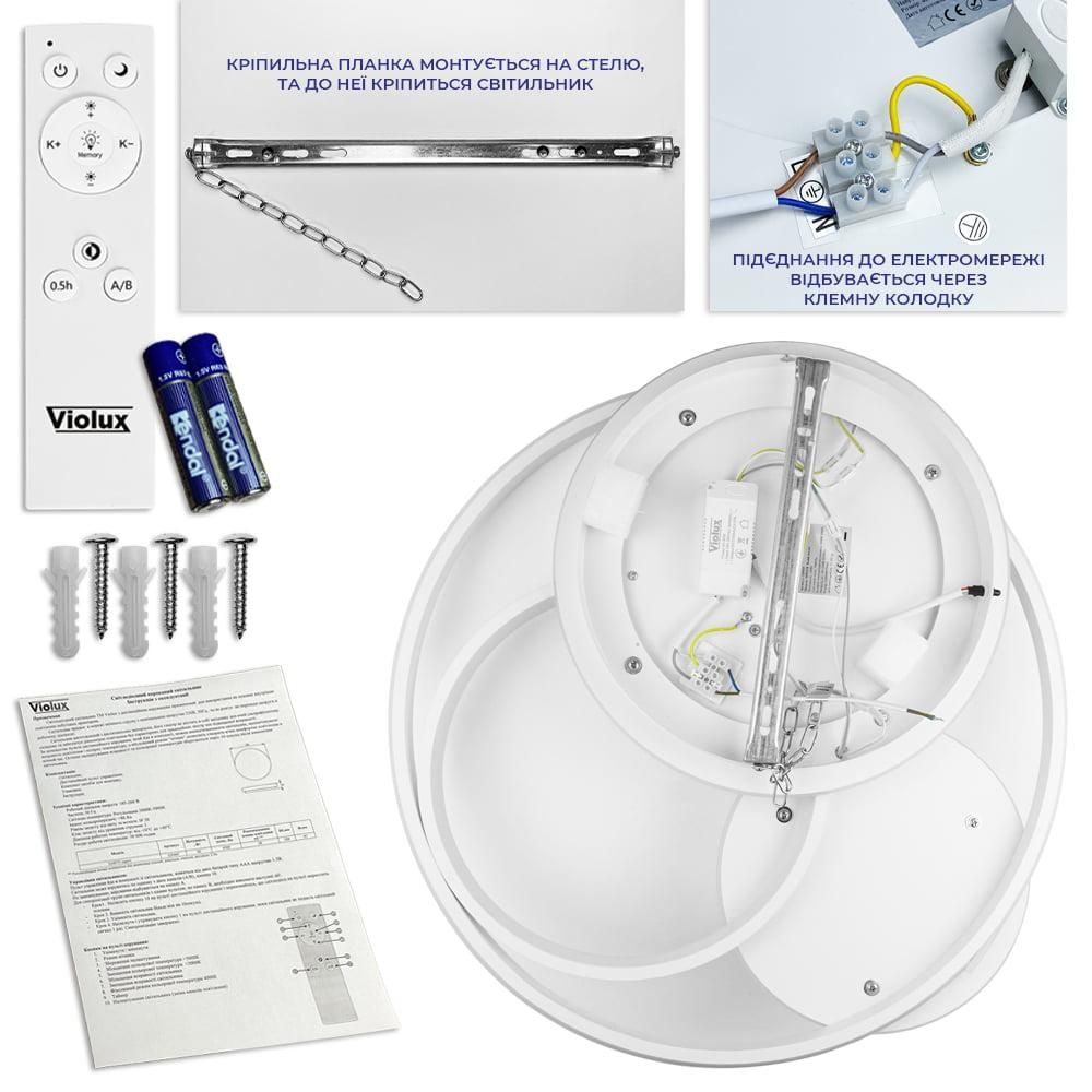 LED люстра з пультом VIOLUX SPINER кругла 100W чорна