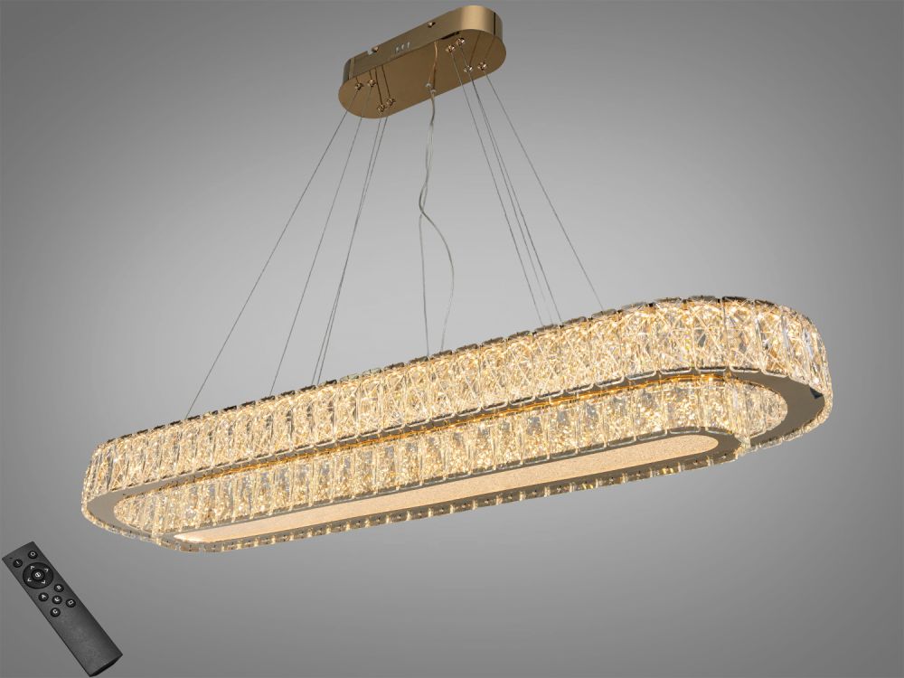Видовжена овальна кришталева люстра 575/1000x350G Ø 100 см 152 W