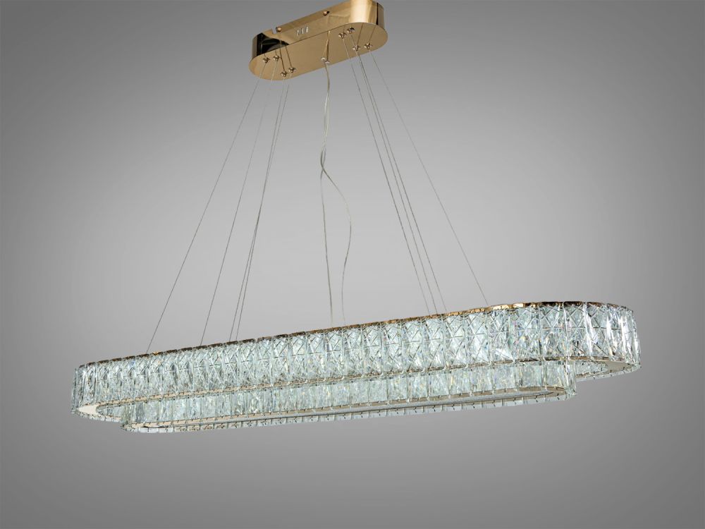 Видовжена овальна кришталева люстра 575/1000x350G Ø 100 см 152 W