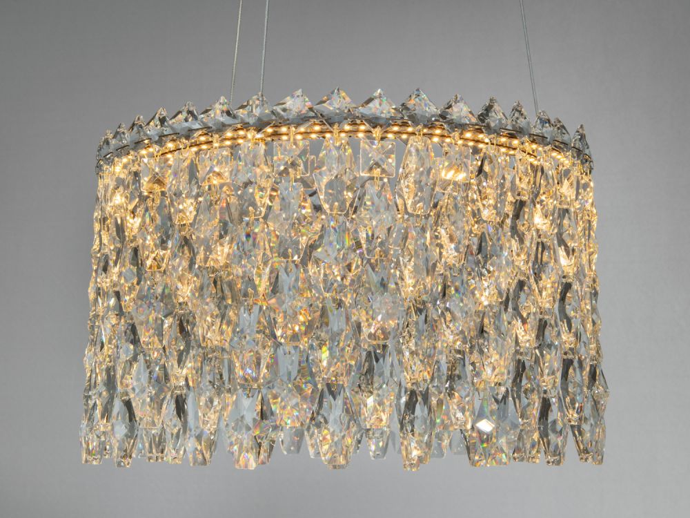 Підвісна кришталева золота LED люстра Ø 37 см 582/400G