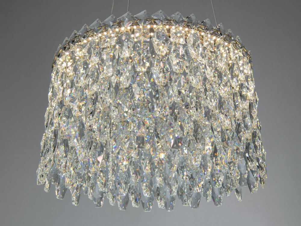 Підвісна кришталева золота LED люстра Ø 37 см 582/400G