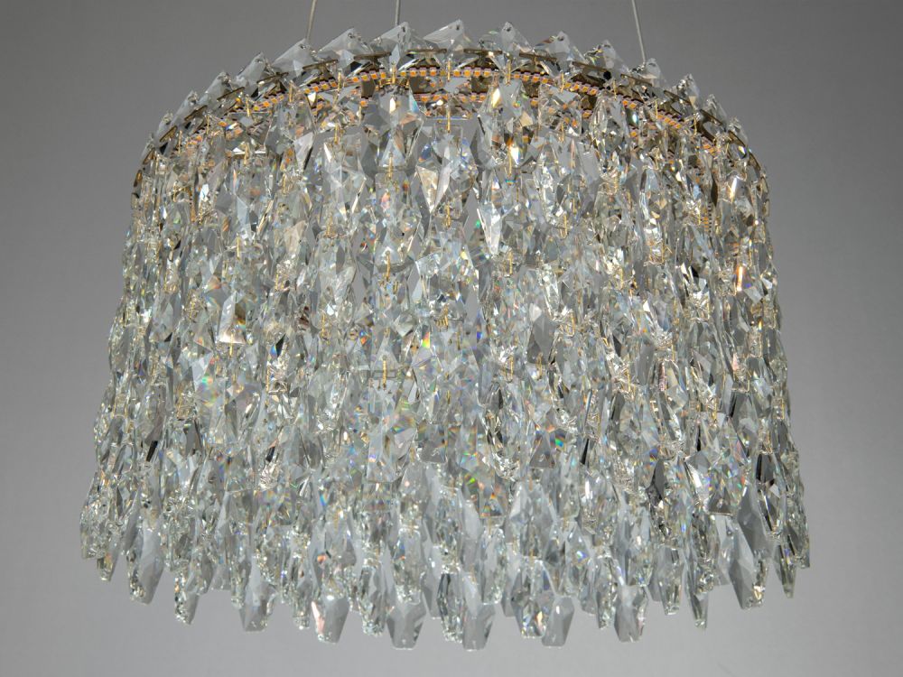 Підвісна кришталева золота LED люстра Ø 37 см 582/400G
