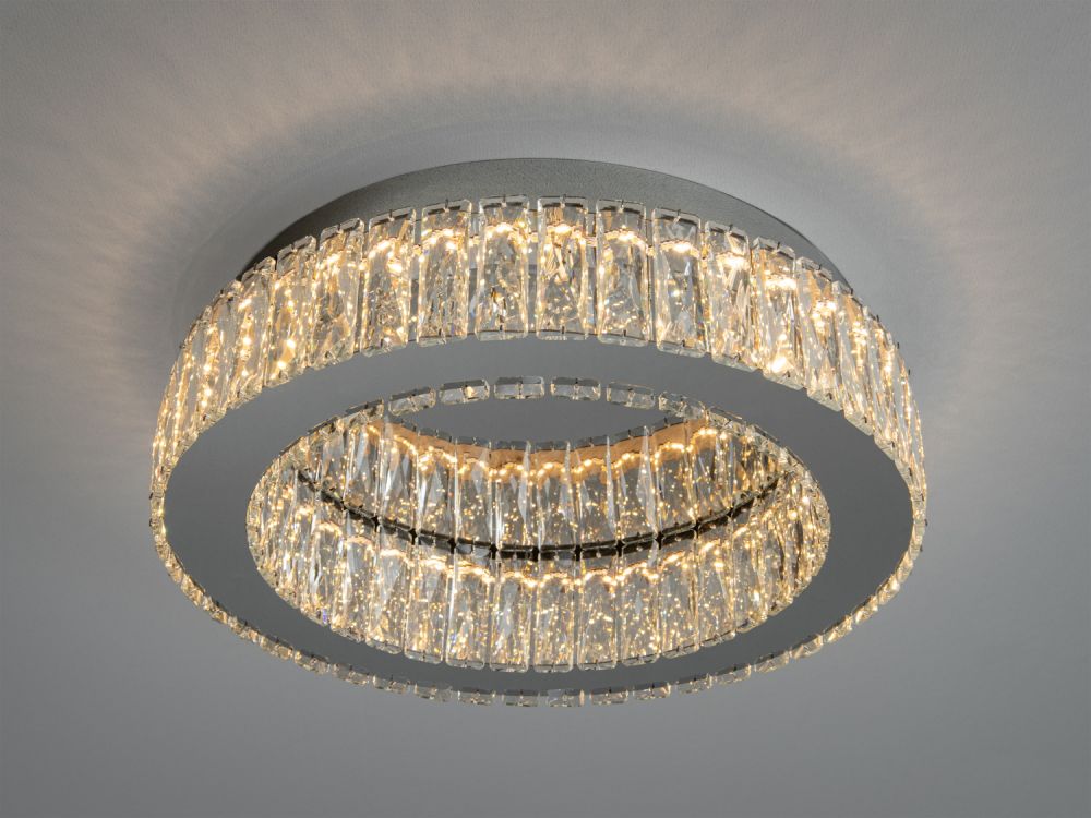 Сучасна LED люстра з кристалами, коло Ø 38 см, 45W 587/400CH