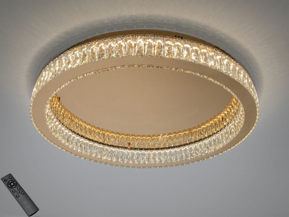 Сучасна LED люстра з кристалами, коло Ø 78 см, 100W 587/800G