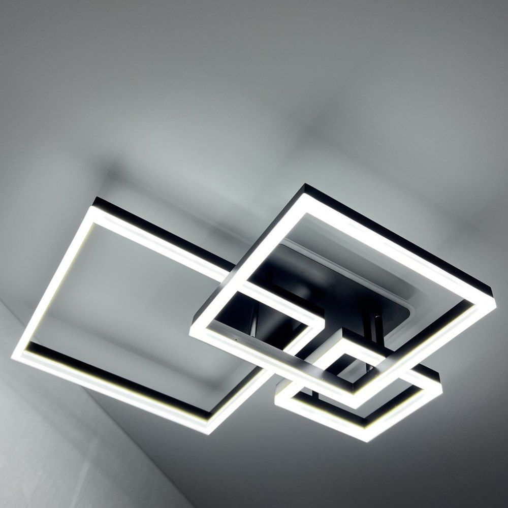 Стельова з пультом світлодіодна люстра GENNY SQUARE RGB 105W 4S чорна