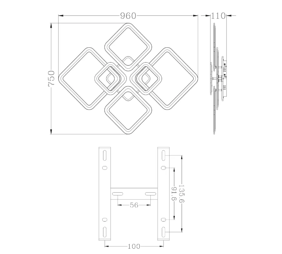 Люстра світлодіодна біла з пультом та додатком для телефону OVAL RGB 120W