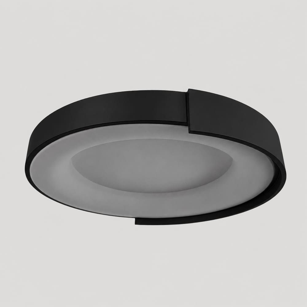 Стельовий LED-світильник у чорному корпусі на три режими Ø62х12 см 1906C-620 BK