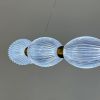 Led люстра з прозорими рельєфними кульками у латунному кільцевому корпусі Ø 58 см MJ343-580 AB+CL