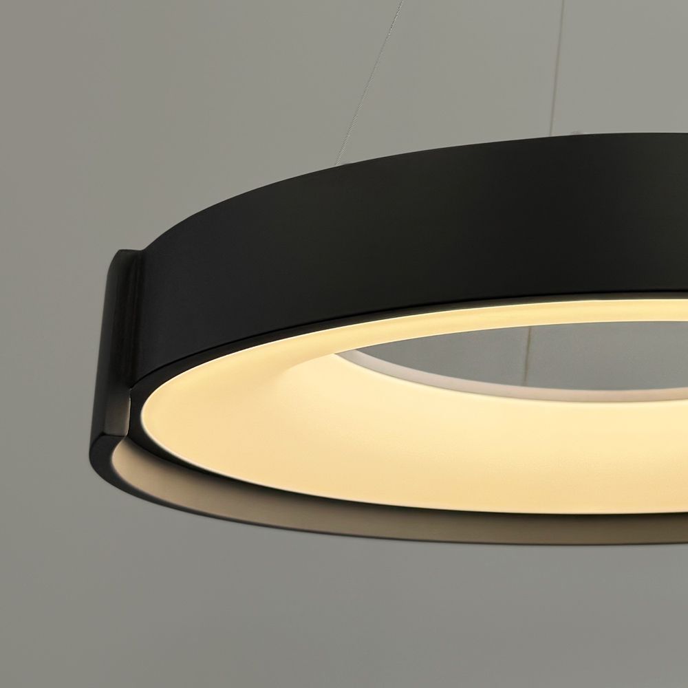 Підвісна LED-люстра у чорному корпусі на три режими Ø50 см 1906P-500 BK